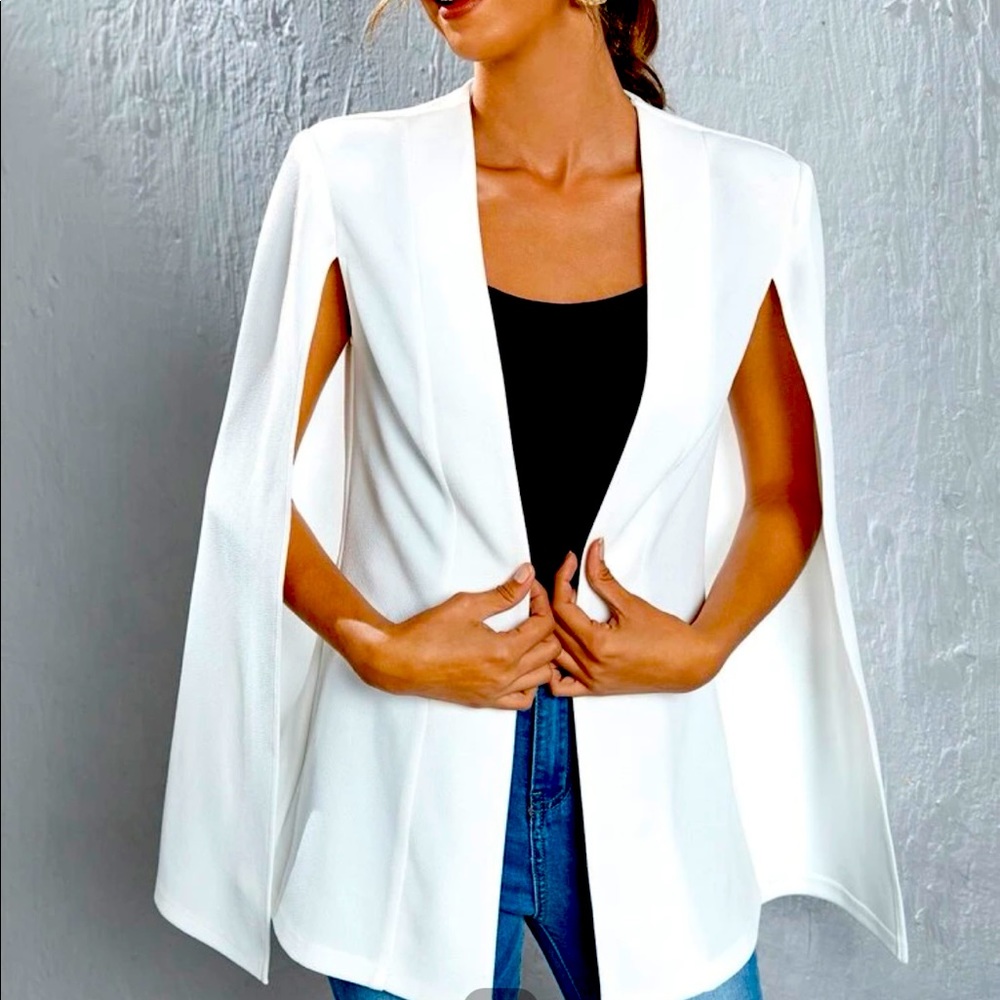 Solid Open Sleeve Cloak/Blazer